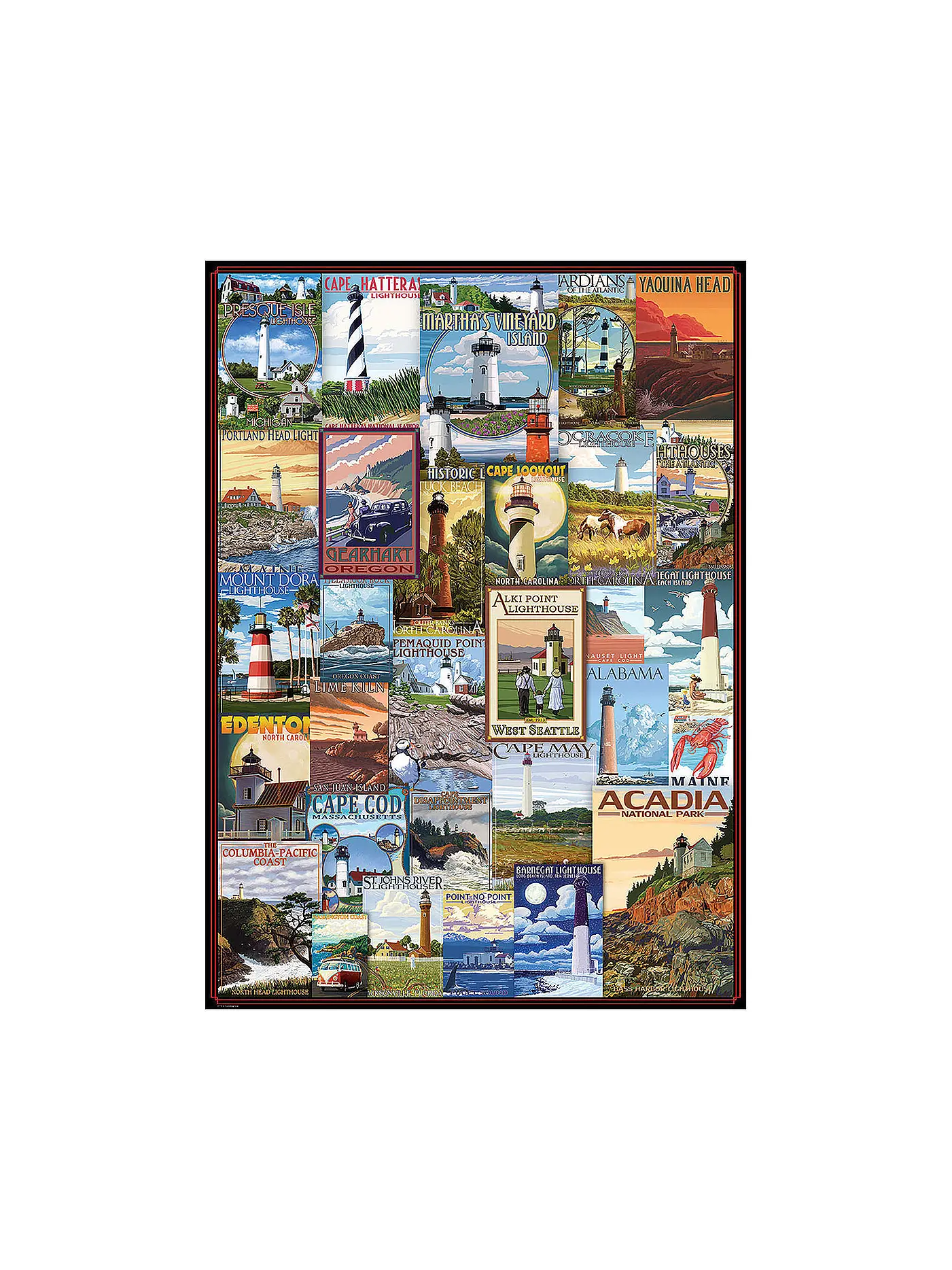 EUROGRAPHICS | Puzzle - Lighthouses Vintage Posters 1000 Teile | 